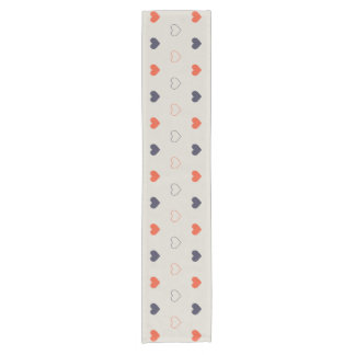 Camino De Mesa Corto Grande - Corazones adorables / crema de naranja os