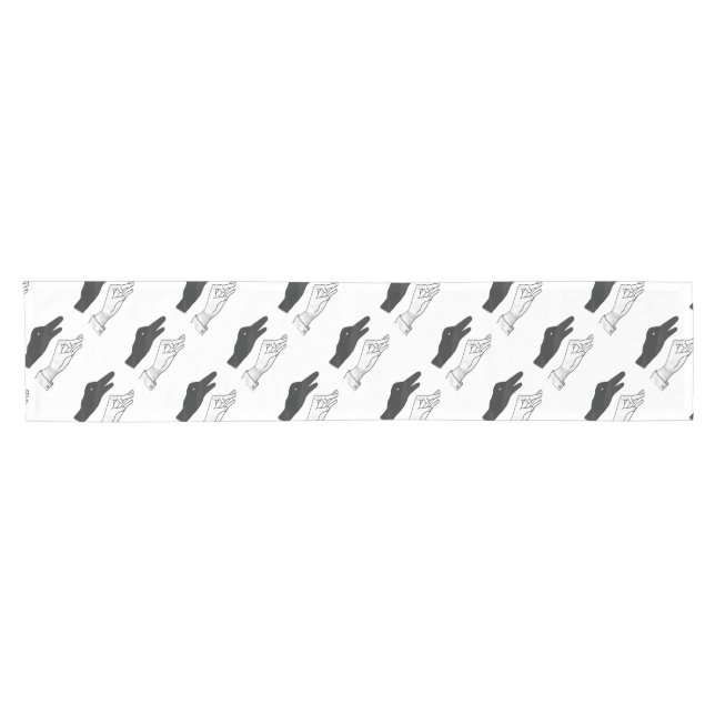 Camino De Mesa Corto Hand Silhouette Duck (Horizontal)