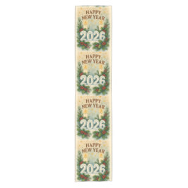 Camino De Mesa Corto happy new year 2026 cozy table runner
