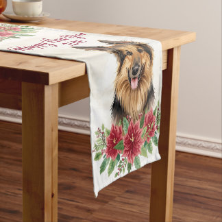Camino De Mesa Corto Happy New Year 2026 Dog Decor Table Runner