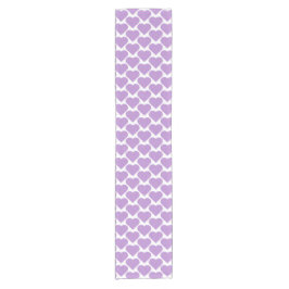 Camino De Mesa Corto Heart Shape Plaid Pink Purple Table Runner