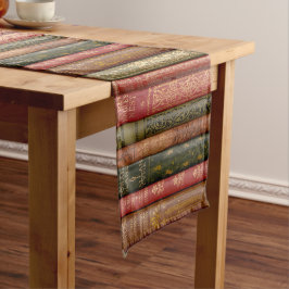 Camino De Mesa Corto Hermosas espinas de libros antiguos (sabio, beige,