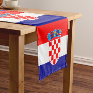 Camino De Mesa Corto Hinchas croatas de bandera y Croacia en casa de mo