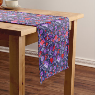 Camino De Mesa Corto Hobby Hobby Scoder Craft Collage Pattern Blue Red