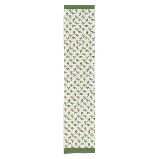 Camino De Mesa Corto Hombres de pan de jengibre y acebo (Anverso)