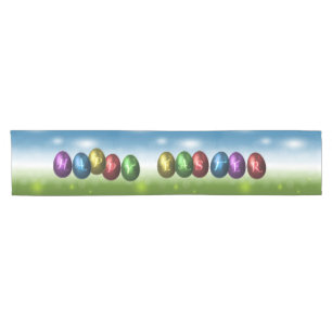 Camino De Mesa Corto Huevos felices de Pascua coloridos
