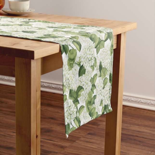 Camino De Mesa Corto Hydrangeas Table Runner (In Situ)