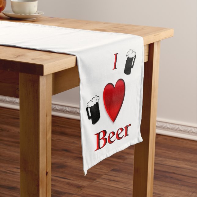 Camino De Mesa Corto I Heart Beer Design (In Situ)
