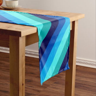 Camino De Mesa Corto Icy Blue Verde azulada Stripes Small Table Runner
