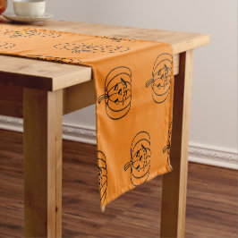 Camino De Mesa Corto jack de Halloween o naranja negro linterna lindo p