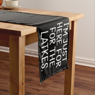 Camino De Mesa Corto Janucá Estoy Aquí Solo Por Las Latkes Judías 