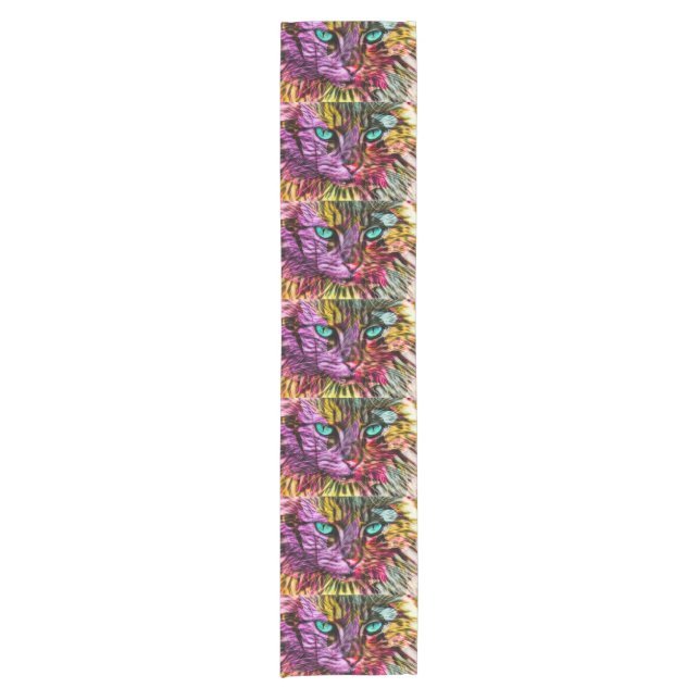 Camino De Mesa Corto Kitty Cat Kitten Artsy Design (Anverso)