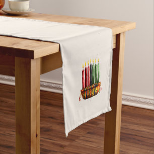 Camino De Mesa Corto Kwanzaa 7 Candle Table Runner