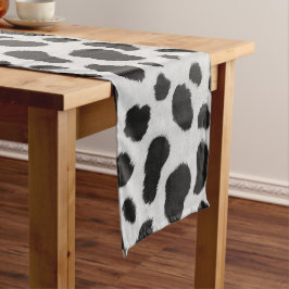 Camino De Mesa Corto Las manchas de vaca blancas y negras patrón de tex