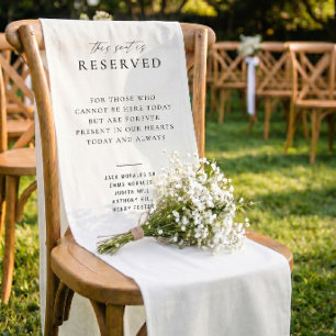 Camino De Mesa Corto Letrero de Asiento de Memorial de Boda Reservado