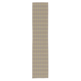 Camino De Mesa Corto Light Green Blue Brown Plaid Tartan Table Runner