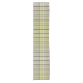 Camino De Mesa Corto Lime Green Plaid Classic Pattern Table Runner