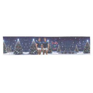 Camino De Mesa Corto Los árboles de Navidad brillantes de SlipperyJoe d