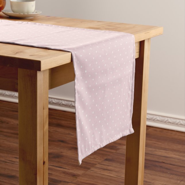 Camino De Mesa Corto Lunares de primavera Micro | Blush suave (In Situ)