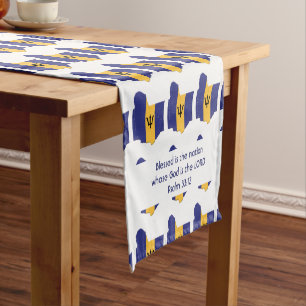Camino De Mesa Corto Mapa de la bandera BARBADOS Guión personalizado