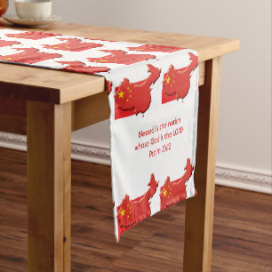 Camino De Mesa Corto Mapa de la bandera CHINA Guión personalizado