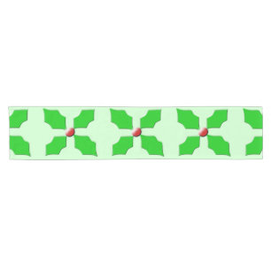 Camino De Mesa Corto Merry Christmas Holly Table Runner
