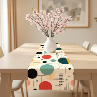 Camino De Mesa Corto Mid century colorful geometric pattern