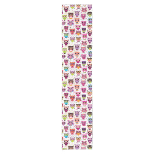 Camino De Mesa Corto Modelo colorido del búho para los niños 2