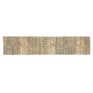 Camino De Mesa Corto Modelo griego de madera del meandro - ornamento