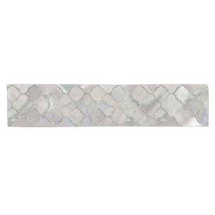 Camino De Mesa Corto Modelo marroquí de Quatrefoil nacarado