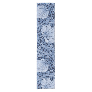 Camino De Mesa Corto Monotona azul impernel. William Morris