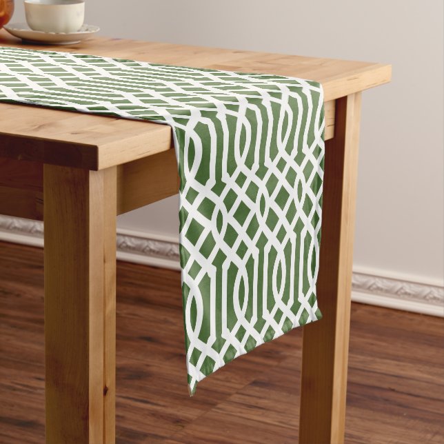 Camino De Mesa Corto Moss Green Trellis (In Situ)