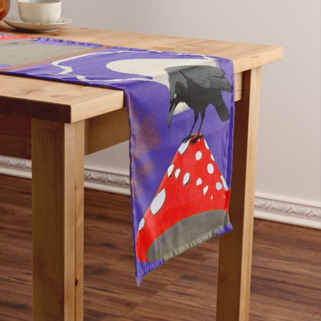 Camino De Mesa Corto 🍽️ Mystical Raven Table Runner (In Situ)