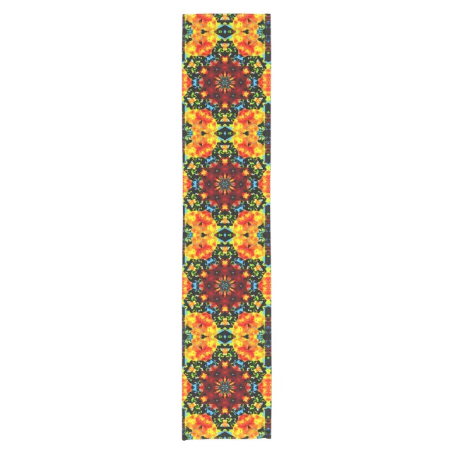 Camino De Mesa Corto Naranja floral (Anverso)