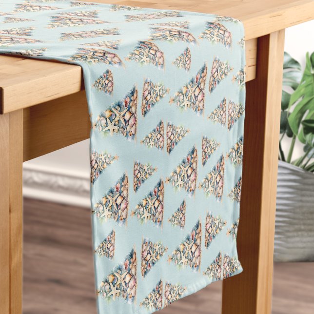 Camino De Mesa Corto Navidad en la playa (Beach Christmas Short Table Runner)