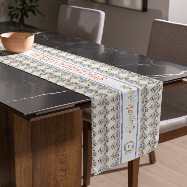 Camino De Mesa Corto Navidades Citrus Botanical Florals | Monograma (Subido por el creador)