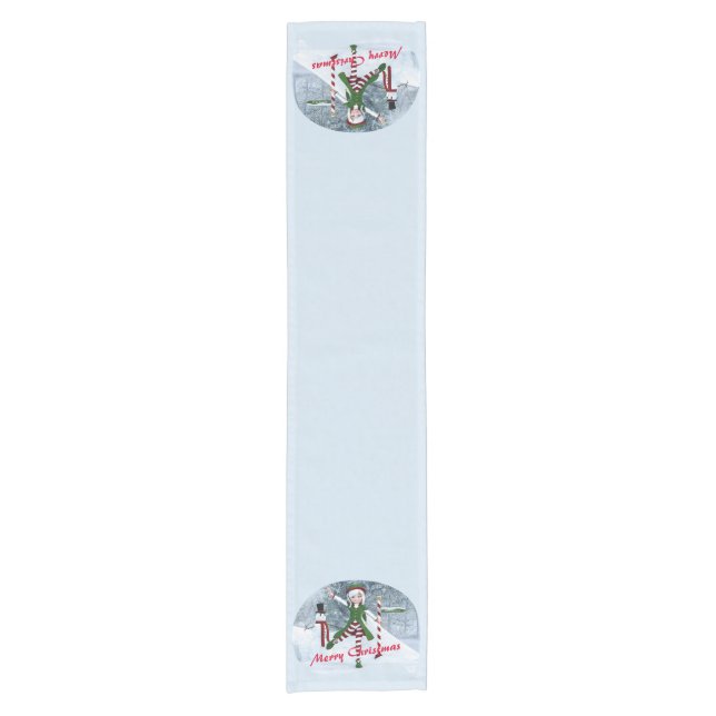 Camino De Mesa Corto Navidades en un bosque de invierno (Anverso)