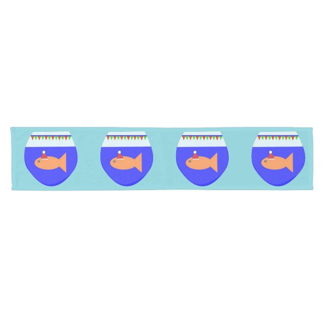 Camino De Mesa Corto Navidades Fiesta Goldfish Table Runner (Horizontal)