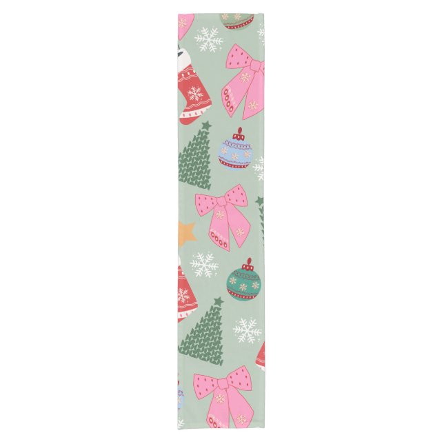 Camino De Mesa Corto Navidades pequeños Mint Green (Anverso)