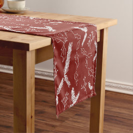 Camino De Mesa Corto Navidades Pine Berry Pattern Red