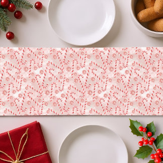 Camino De Mesa Corto Navidades rosados de Candy Cane