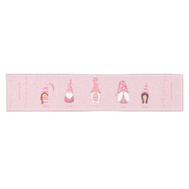 Camino De Mesa Corto Navidades rosados Familia personalizado Cinco Gnom