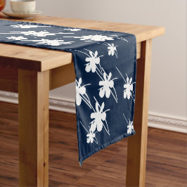 Camino De Mesa Corto Navidades Vacaciones Patrón de copos de nieve azul