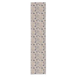 Camino De Mesa Corto Navy Botanical Wildflower Table Runner