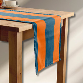 Camino De Mesa Corto Neon Sunset Naranja y Ocean Blue Guay Striping