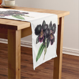 Camino De Mesa Corto Orquídeas azul marino y morado de color acuático