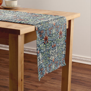 Camino De Mesa Corto Papel pintado floral Morris Navy Blue Snakeshead