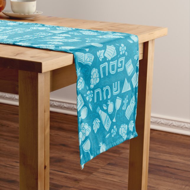 Camino De Mesa Corto Passover Table Runner (In Situ)