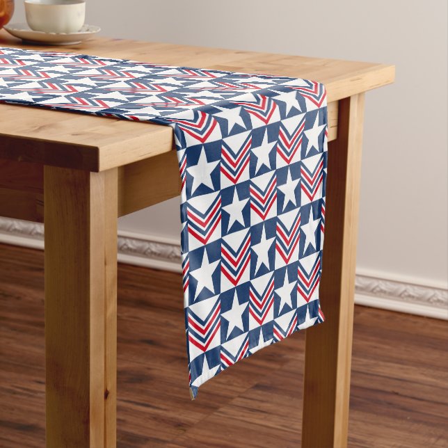 Camino De Mesa Corto Patriotic Stars Table Runner (In Situ)