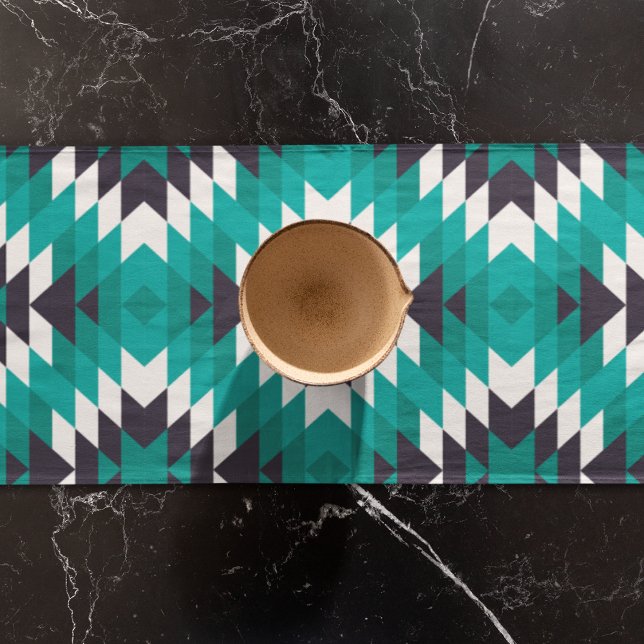 Camino De Mesa Corto Patrón azteca tradicional (Table runner)